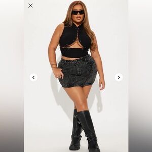 Fashion Nova Charcoal Mini Skirt